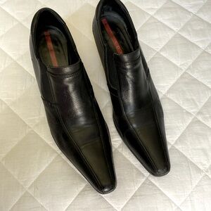 Prada black leather booties size 9